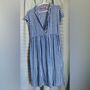 Pyne and Smith Clothiers Linen Dress blue check xs